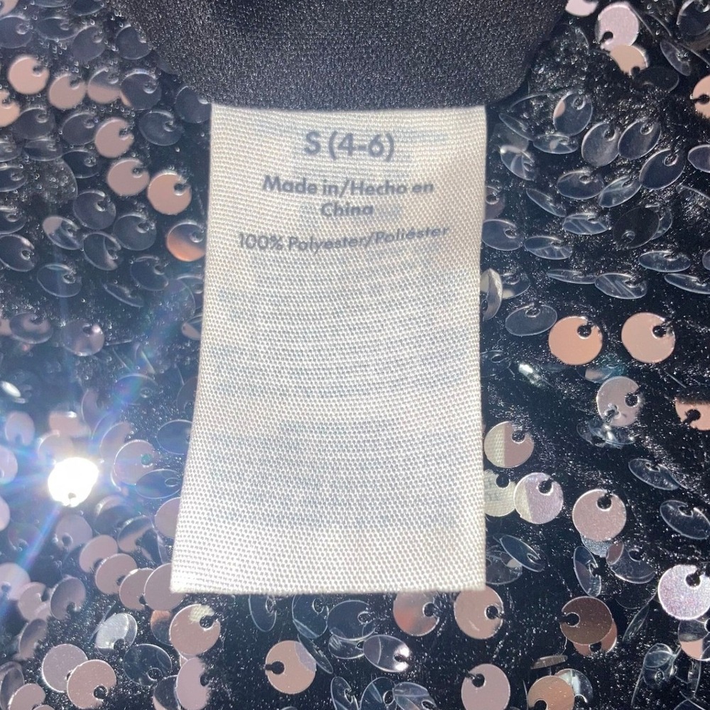 No Boundaries Womens Silver Sequin Flare Pants Black Metallic Bell Bottoms S 4-6 - Picture 7 of 7